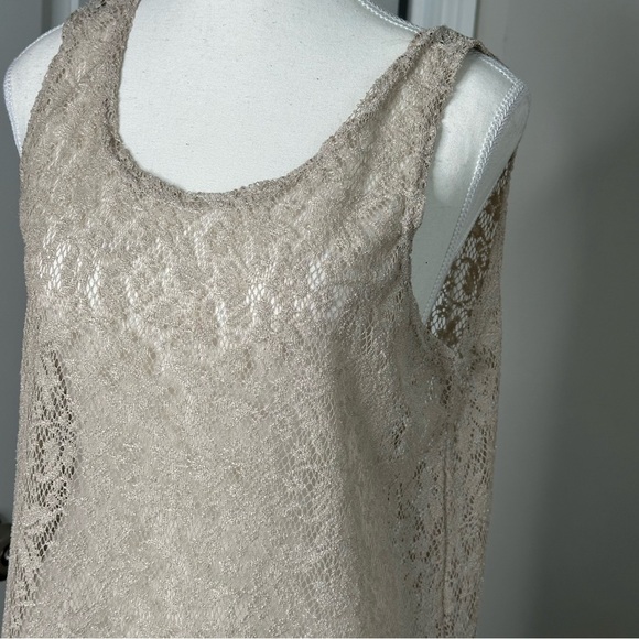 Y2K Lace Maxi tank dress Cream Boho - Picture 4 of 5